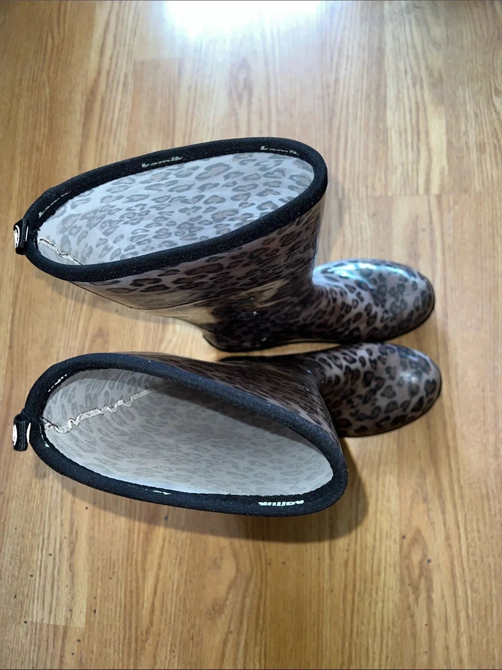 Kamik Leopard Print Women's Rain Boots - Brown & Black